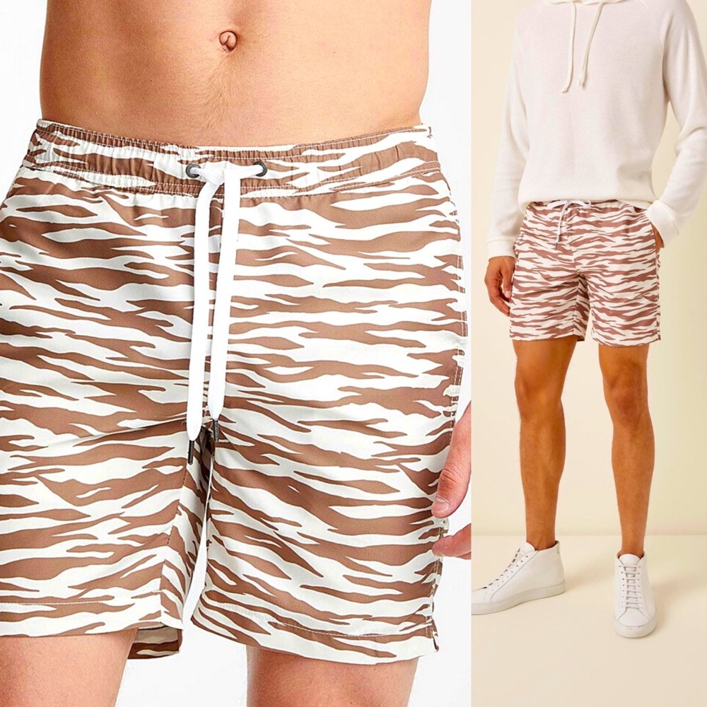 ONIA Swimwear ONIA swim Trucks ZEBRA Swim Shorts Trunks toasted coconut L - Picture 1 of 16